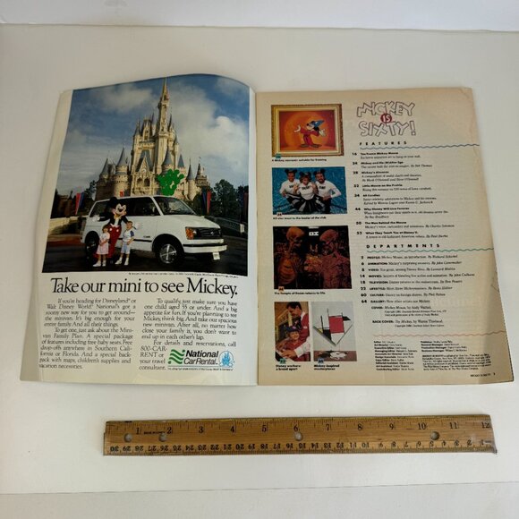 Vtg Mickey is Sixty Magazine Magic Moments Activity Booklet w Stickers Cert READ - Picture 8 of 12